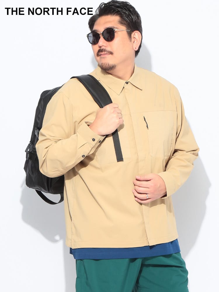 UPF40+ ポケット 長袖 シャツ LIGHTRANGE SHIRT 大きいサイズ メンズ