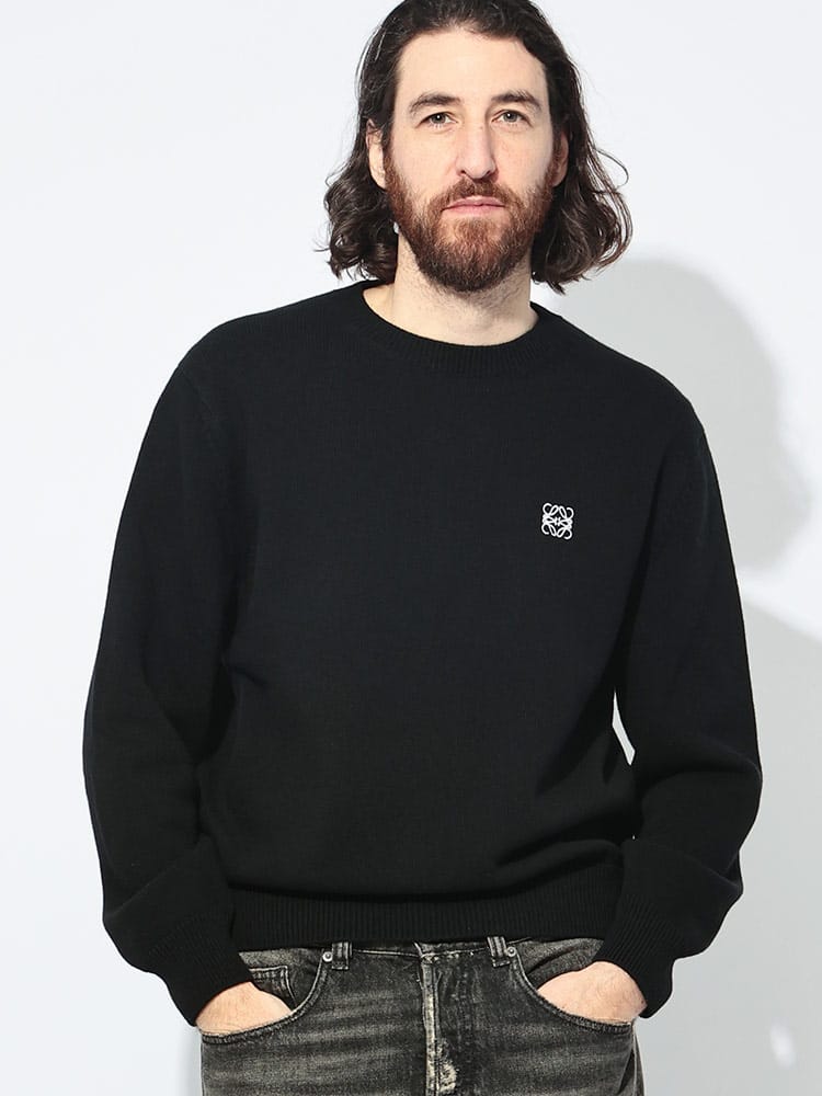 LOEWE (ロエベ) スモールアナグラム クルーネック ニット メンズ
