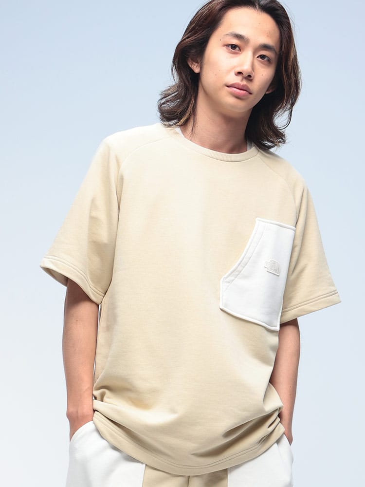 THE NORTH FACE (ザ ノースフェイス) ワンポイント ポケット スウェット Tシャツ TERRY RELAXED TEE NF0A8C28