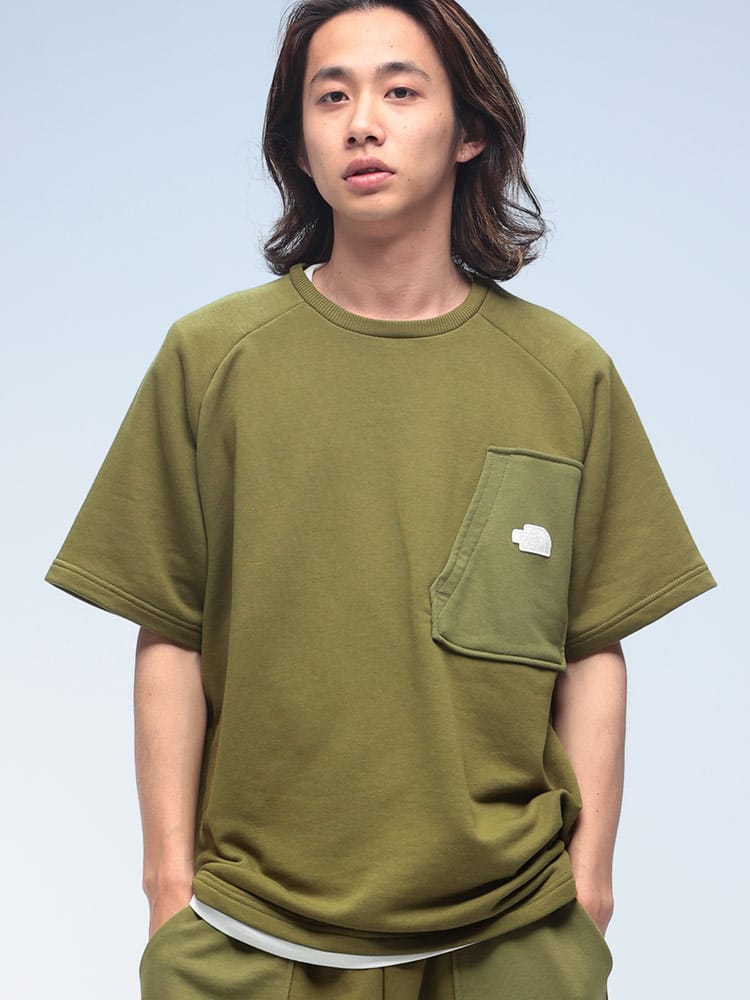 THE NORTH FACE (ザ ノースフェイス) ワンポイント ポケット スウェット Tシャツ TERRY RELAXED TEE NF0A8C28