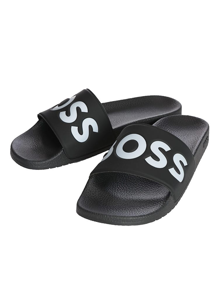 HUGO BOSS (ヒューゴボス) ラージロゴディテール スライドサンダル メンズ