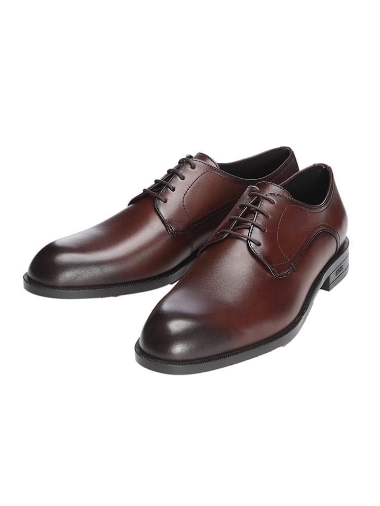 HUGO BOSS (ヒューゴボス) レザー ダブルステッチ ダービーシューズ メンズ