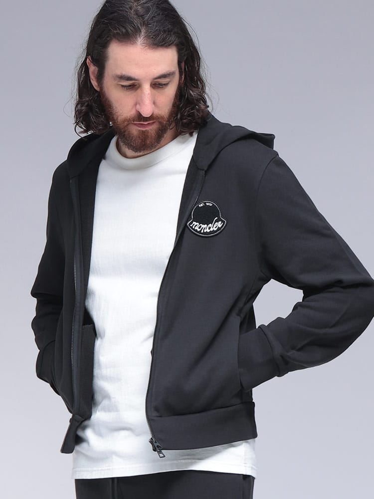 MONCLER (モンクレール) エンボスロゴパッチ フルジップ パーカー MC8G0002389AZU メンズ