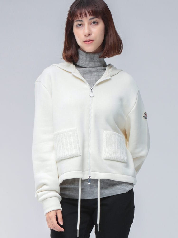 MONCLER (モンクレール) フロントニットポケット フルジップ パーカー 