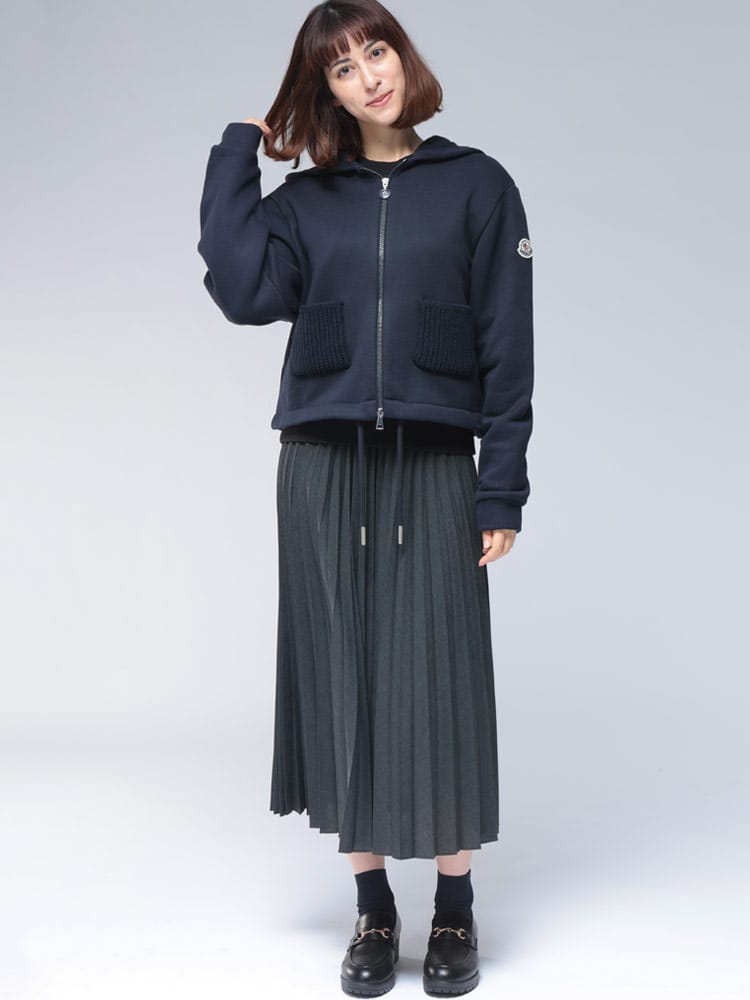 MONCLER (モンクレール) フロントニットポケット フルジップ パーカー 