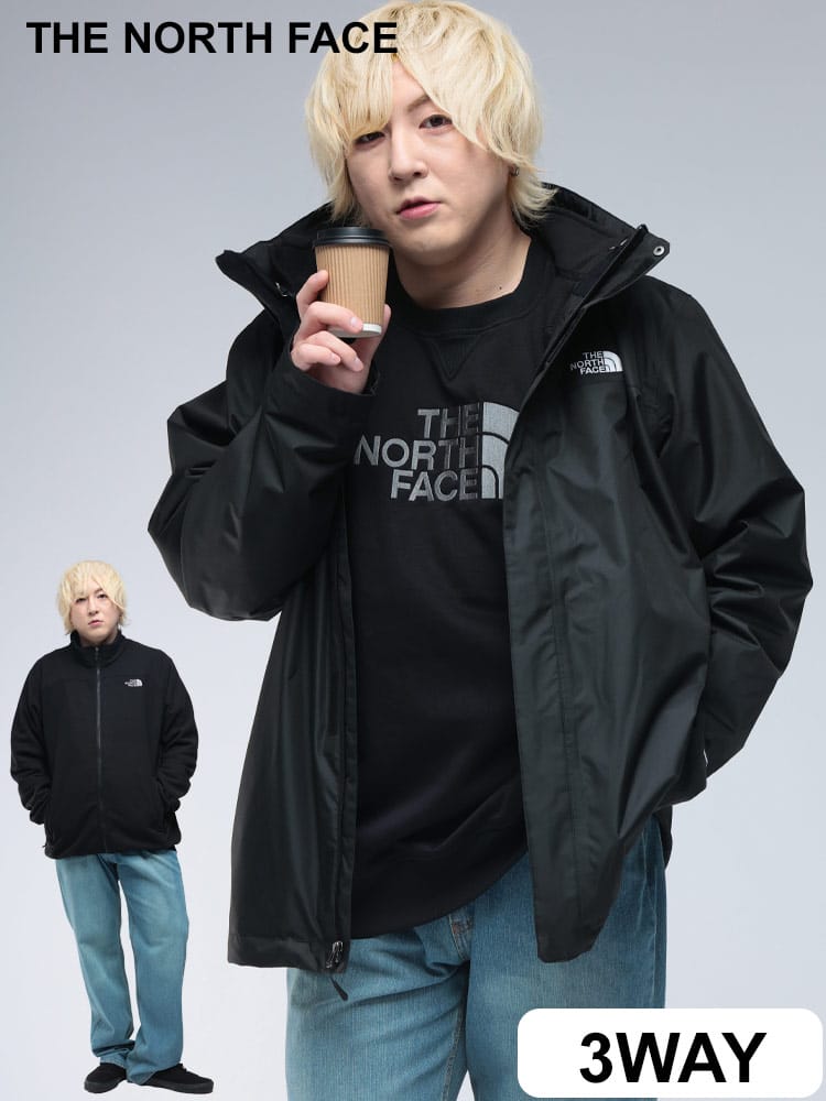 ナイロン ジャケット 3WAY フリースライナー付き DRYVENT Evolve II Triclimate NF00CG55D22 アウター ブルゾン ナイロン マウンテンパーカー フリース 大きいサイズ メンズ