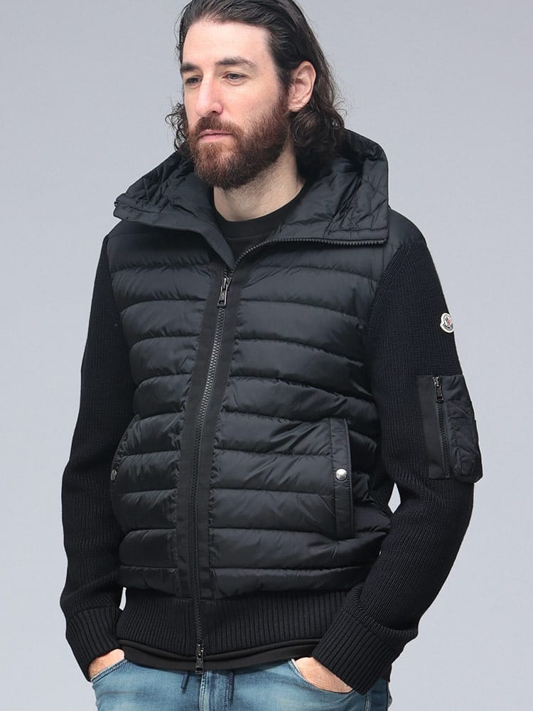 MONCLER (モンクレール) フード フロントダウン フルジップ ニット 