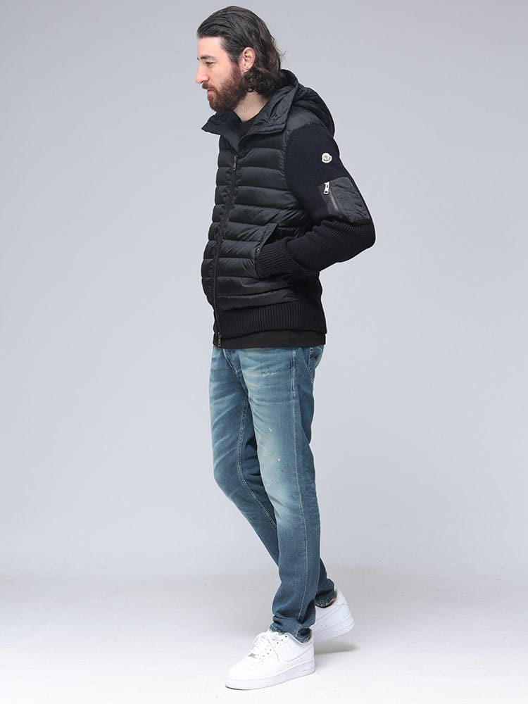 MONCLER (モンクレール) フード フロントダウン フルジップ ニット 