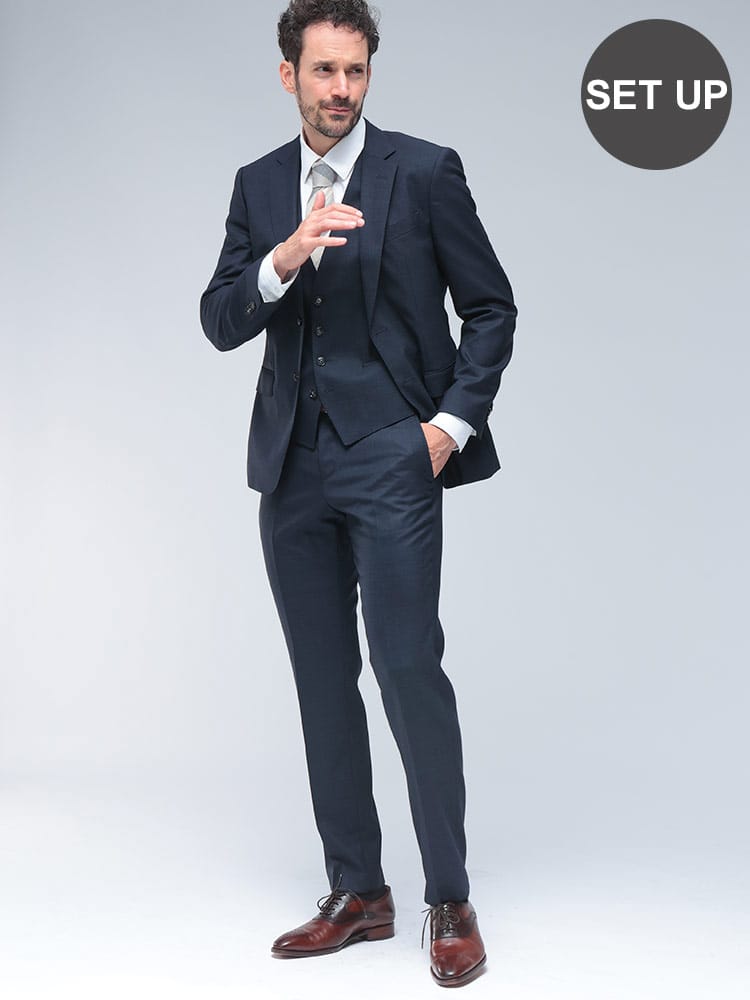 HUGO BOSS (ヒューゴボス) スリムフィット シングル二つ釦 ノータック スリーピース スーツ SLIM FIT HBHG10272865P メンズ