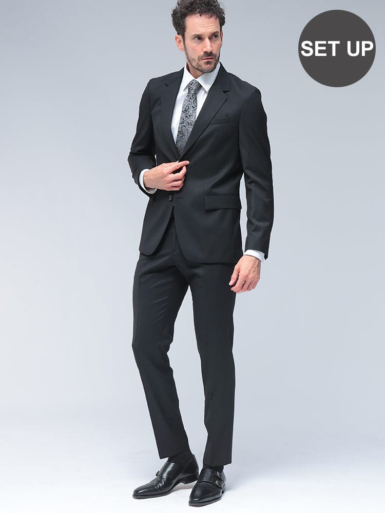 HUGO BOSS (ヒューゴボス) スリムフィット シングル二つ釦 ノータック スーツ TESSE Lanificio Biella HBHG10272913P メンズ