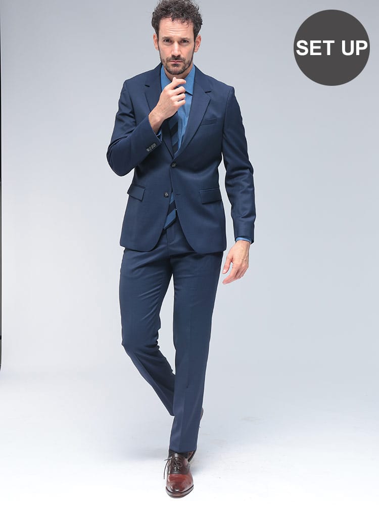 HUGO BOSS (ヒューゴボス) スリムフィット シングル二つ釦 ノータック スーツ TESSE Lanificio Biella HBHG10272913P メンズ