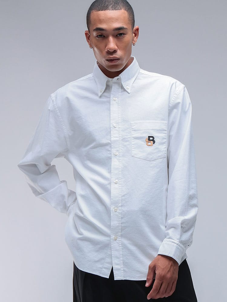 HUGO BOSS (ヒューゴボス) DB モノグラム刺繍 ボタンダウン オックスフォード 長袖 シャツ HB50545572 メンズ