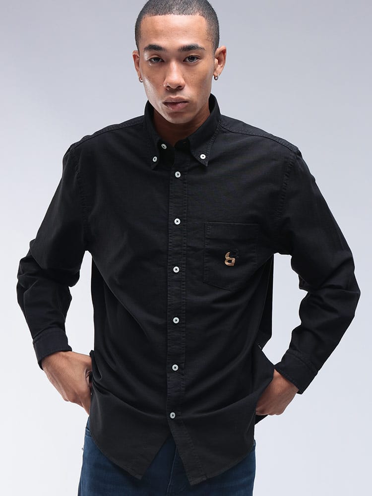 HUGO BOSS (ヒューゴボス) DB モノグラム刺繍 ボタンダウン オックスフォード 長袖 シャツ HB50545572 メンズ