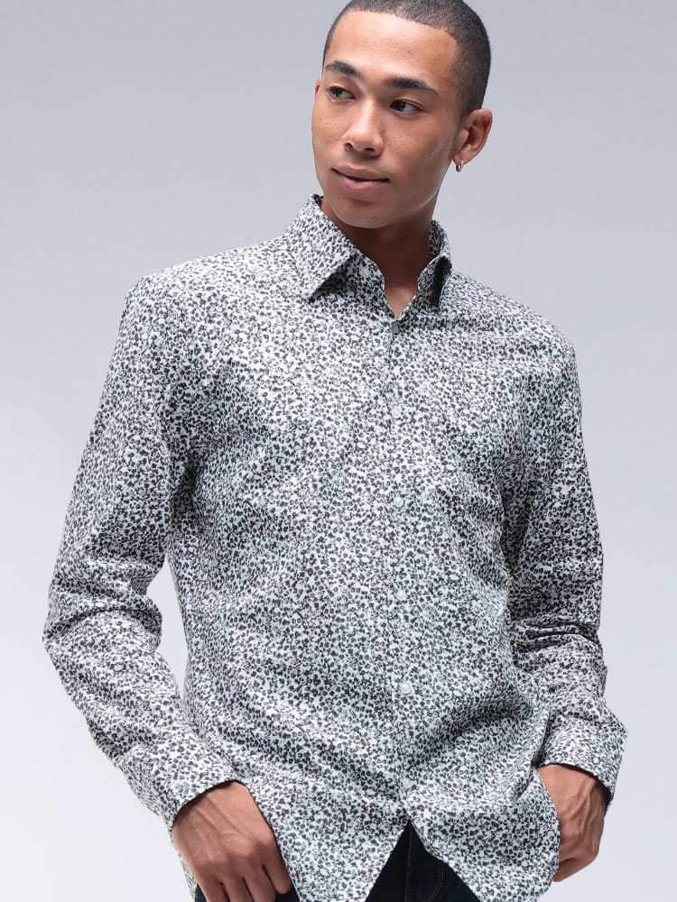 HUGO BOSS (ヒューゴボス) スリムフィット フローラルプリント ストレッチ 長袖 シャツ HB50545109 メンズ