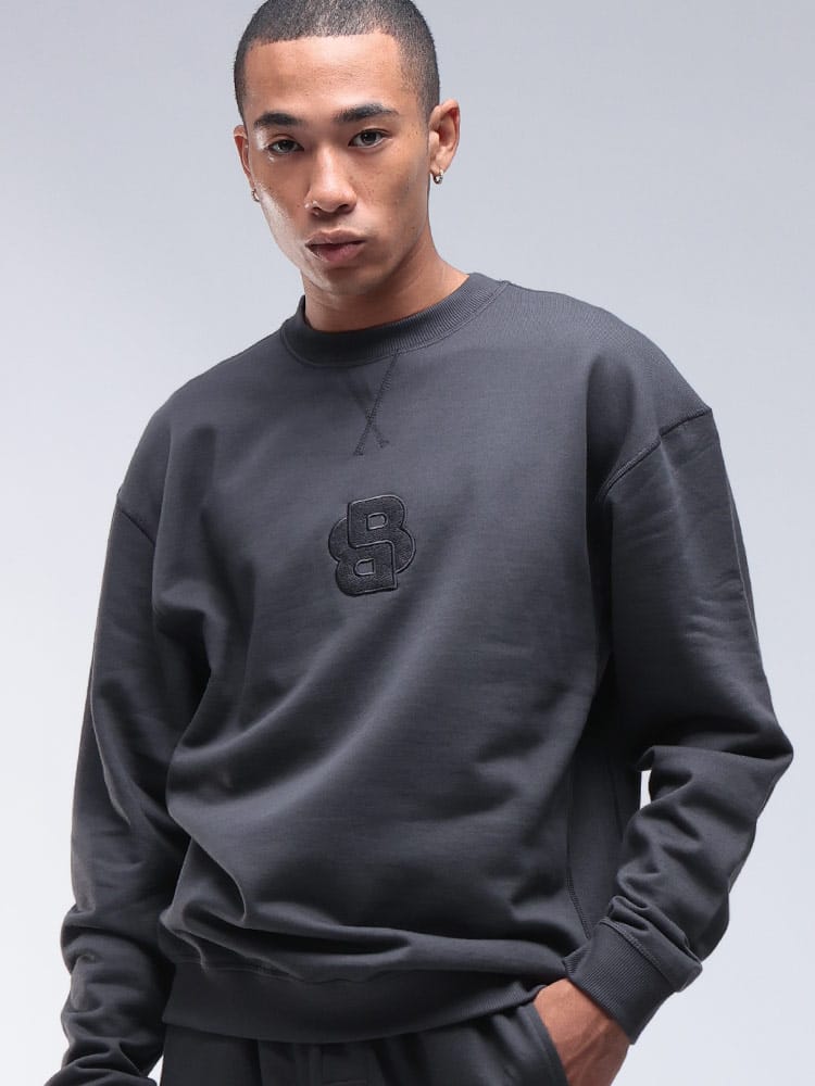 HUGO BOSS (ヒューゴボス) DB モノグラム刺繍 プルオーバー スウェット トレーナー HB50545529 メンズ