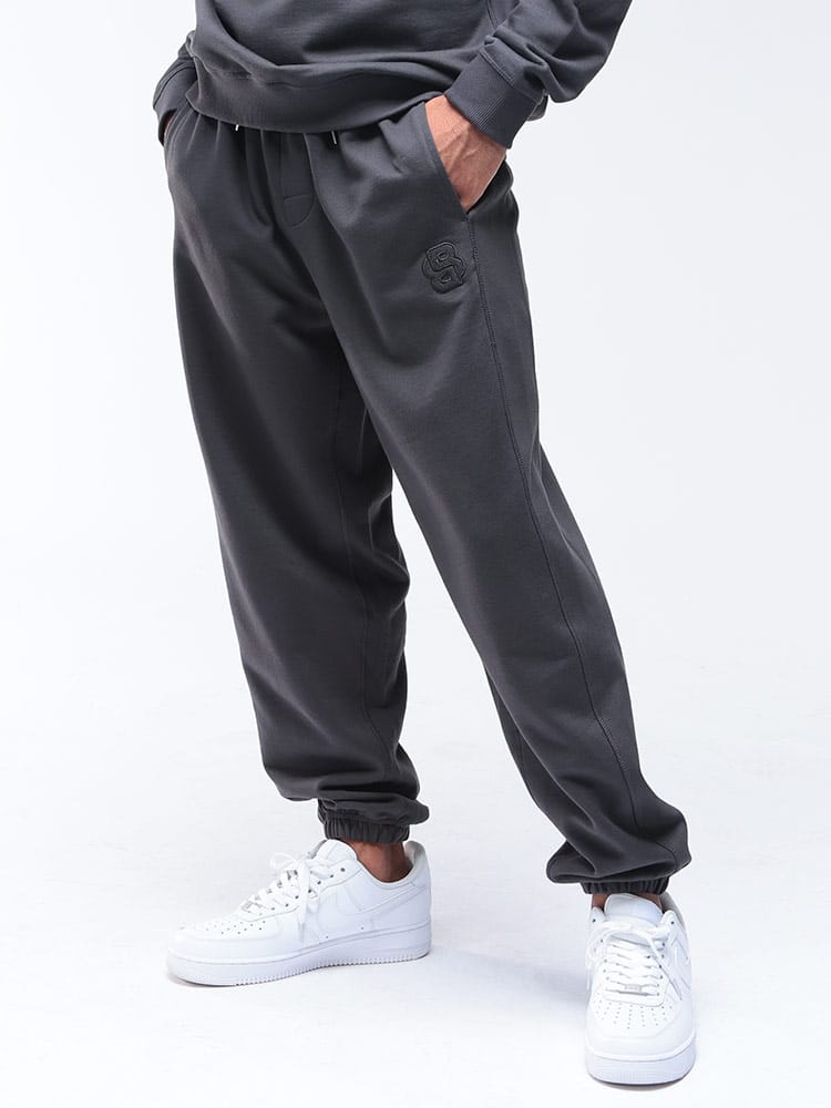 HUGO BOSS (ヒューゴボス) DB モノグラム刺繍 ドローストリング トラックスーツ スウェットパンツ HB50545528 メンズ