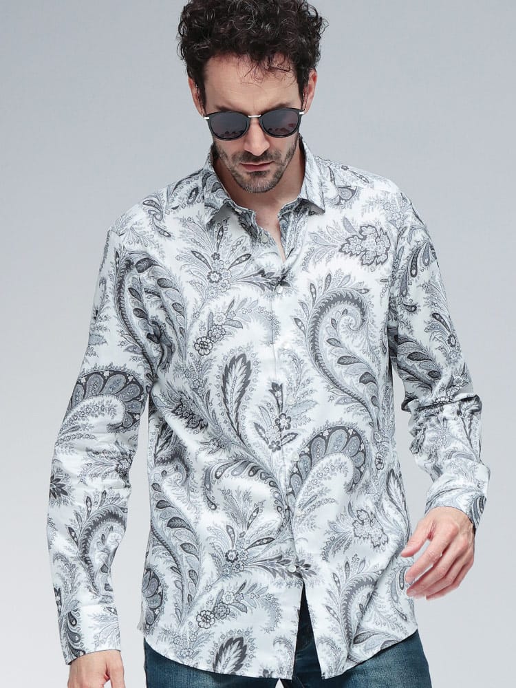 ETRO (エトロ) コットン ペイズリー柄 長袖 シャツ ETMRIB0199SA5L1 メンズ
