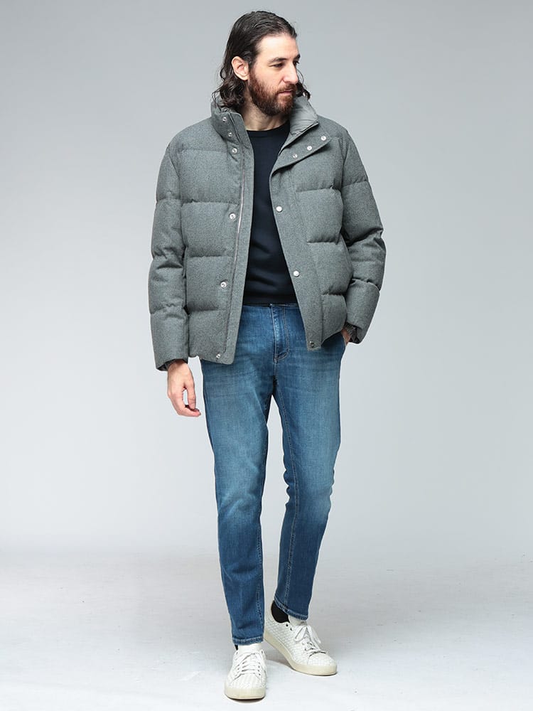 HUGO BOSS (ヒューゴボス) フランネル フルジップ ダウンジャケット 