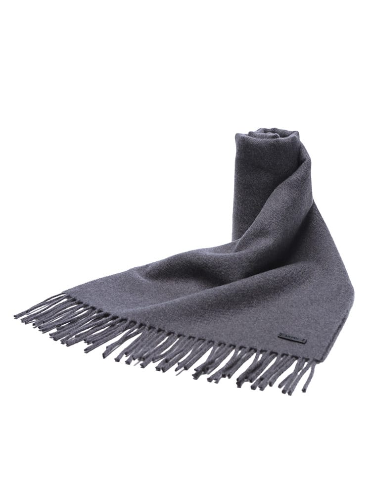 HUGO BOSS (ヒューゴボス) ウールロゴパッチ 無地 フリンジ マフラー HB50517218 メンズ