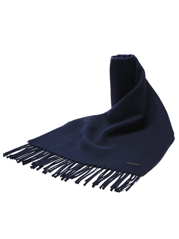 HUGO BOSS (ヒューゴボス) ウールロゴパッチ 無地 フリンジ マフラー HB50517218 メンズ