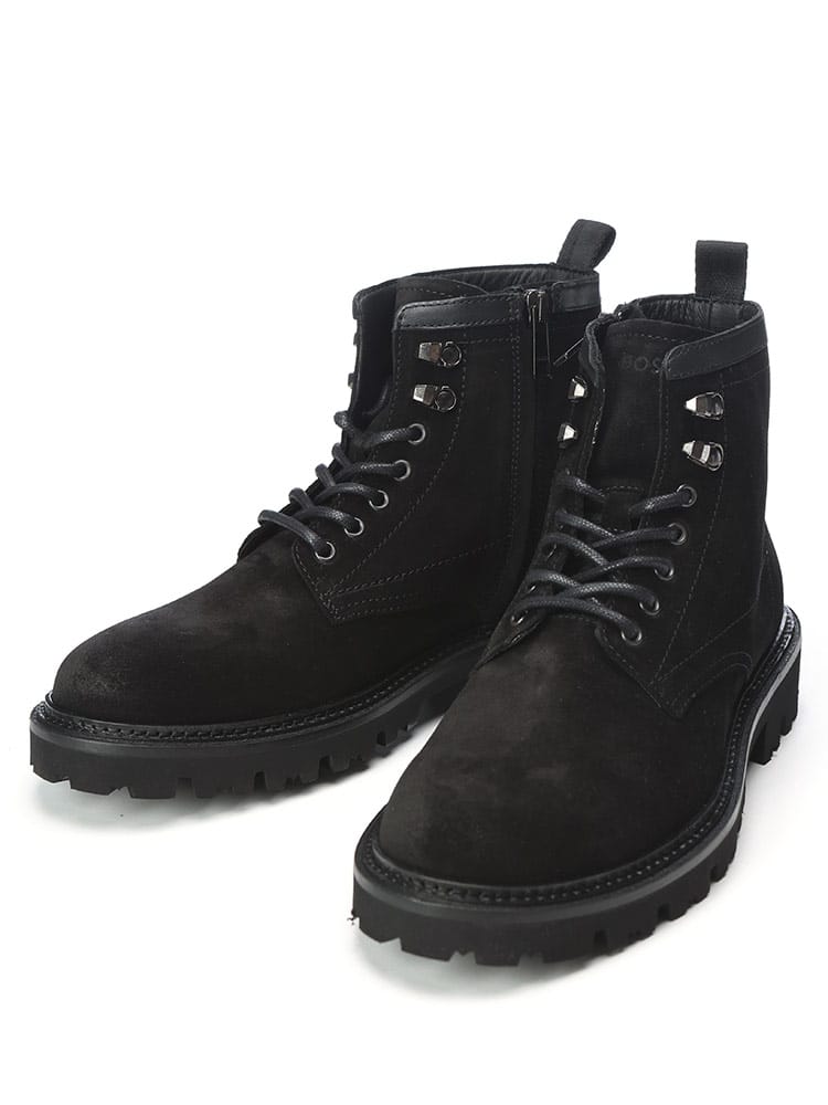HUGO BOSS (ヒューゴボス) スエード レザー レースアップ ショート ブーツ  HB50552568 メンズ