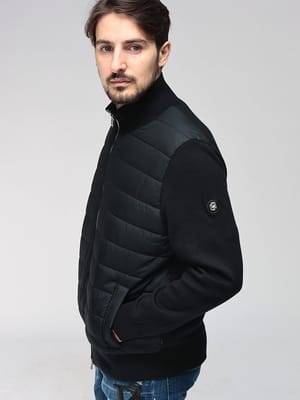 HUGO BOSS (ヒューゴボス) ロゴ ニット 切り替え フルジップ 中綿 コンビ ブルゾン HB50549991 メンズ