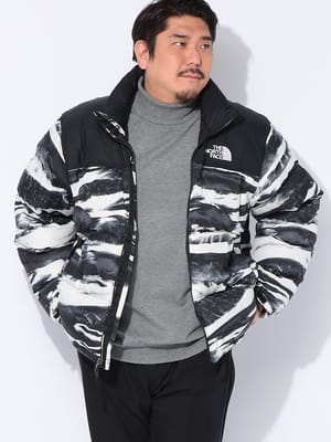 【WEB先行値下げ】ダウンジャケット フード収納 プリント フルジップ 700フィル  1996 RETRO NUPTSE JACKET アウター  ブルゾン スタンド ダウン 秋 冬 大きいサイズ メンズ