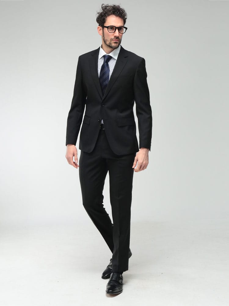 HUGO BOSS (ヒューゴボス) メンズ スーツ 無地 ストレッチ シングル ジャケット ノータック スラックス ビジネス スーツ HBHG10270084P