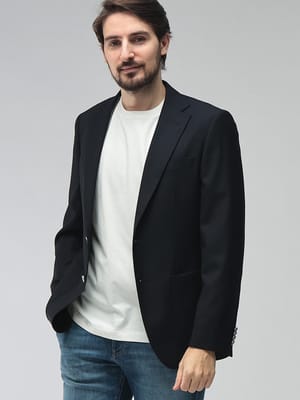 HUGO BOSS (ヒューゴボス) メンズ ジャケット ストレッチ シングル 2ツ釦 ネイビー ブレザー 紺ブレ HB50556824