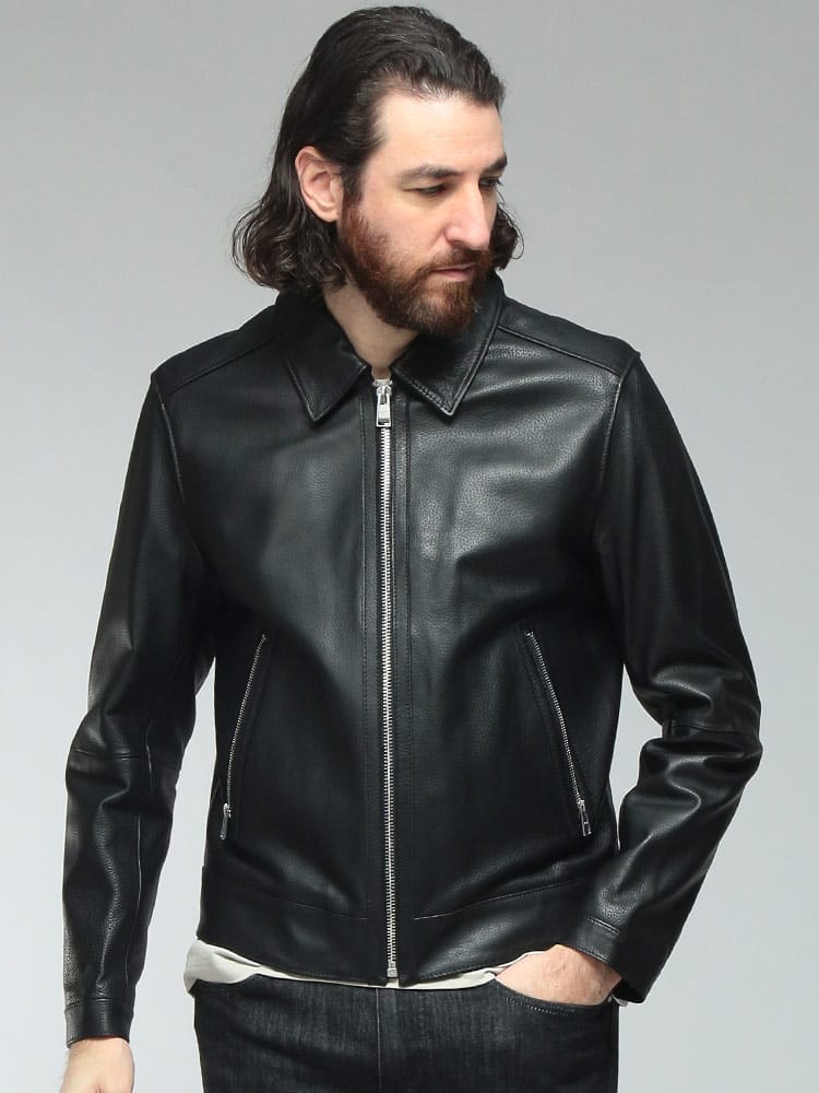 HUGO BOSS (ヒューゴボス) メンズ ジャケット レザー フルジップ ジャケット HB50543214