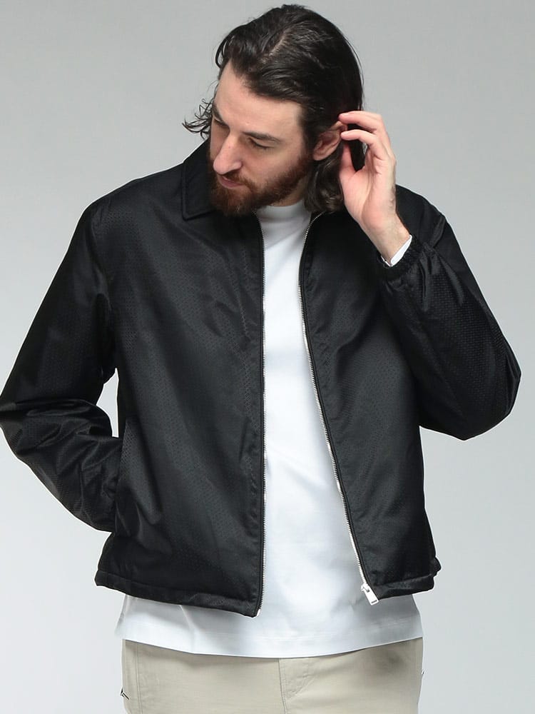 HUGO BOSS (ヒューゴボス) メンズ ジャケット ロゴ BBモノグラム 総柄 フルジップ 中綿 ブルゾン HB50553641