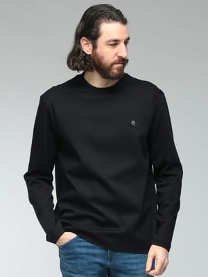 HUGO BOSS (ヒューゴボス) メンズ Tシャツ 長袖 ロゴ ワンポイント クルーネック カットソー ロンT HB50555107