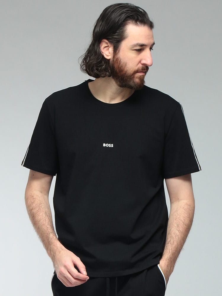 HUGO BOSS (ヒューゴボス) メンズ Tシャツ 半袖 ロゴ 肩ライン クルーネック カットソー HBU50545930