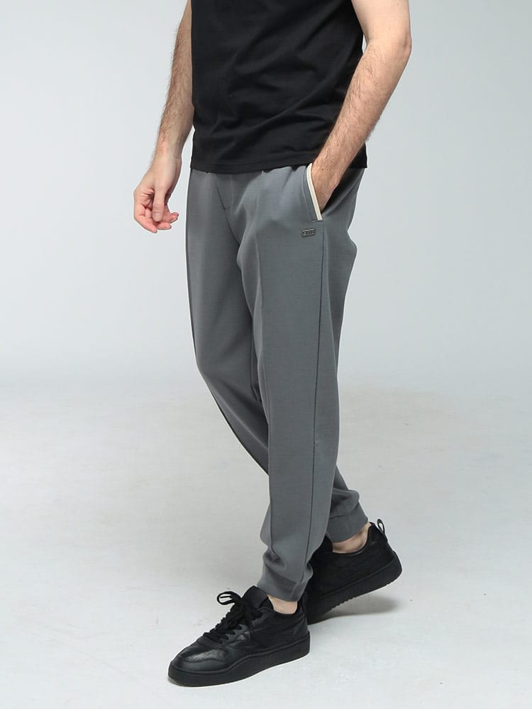 HUGO BOSS (ヒューゴボス) メンズ パンツ ロゴ プレート トリムデザイン ウエストコード ジャージ パンツ HBU50557197