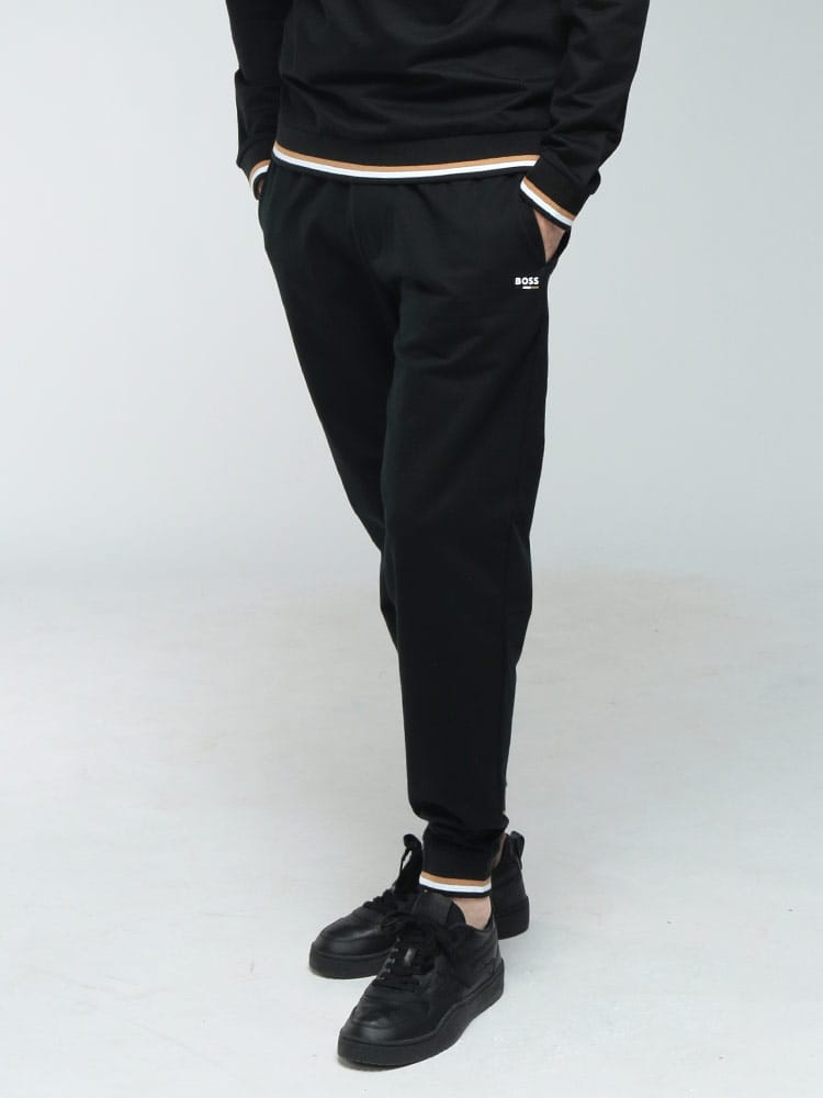 HUGO BOSS (ヒューゴボス) メンズ パンツ ロゴ リブライン スウェット パンツ HBU50554830