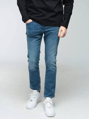 HUGO BOSS (ヒューゴボス) メンズ ジーンズ ロゴ 5P ストレッチ ジップフライ デニム パンツ HB50555220