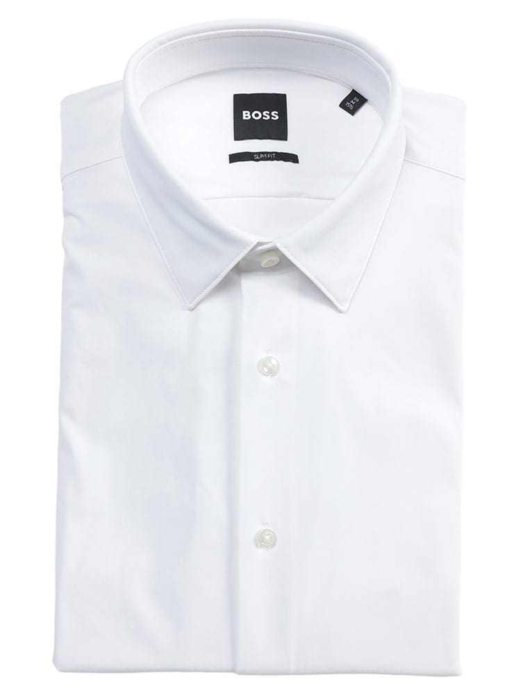 HUGO BOSS (ヒューゴボス) メンズ ドレスシャツ 長袖 ストレッチ セミワイドカラー ビジネス シャツ SLIMFIT スリムフィット HB50555747