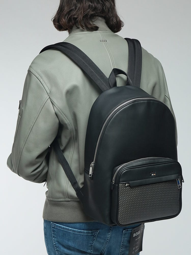 HUGO BOSS (ヒューゴボス) メンズ バックパック ロゴ BBモノグラム リュック HB50558195