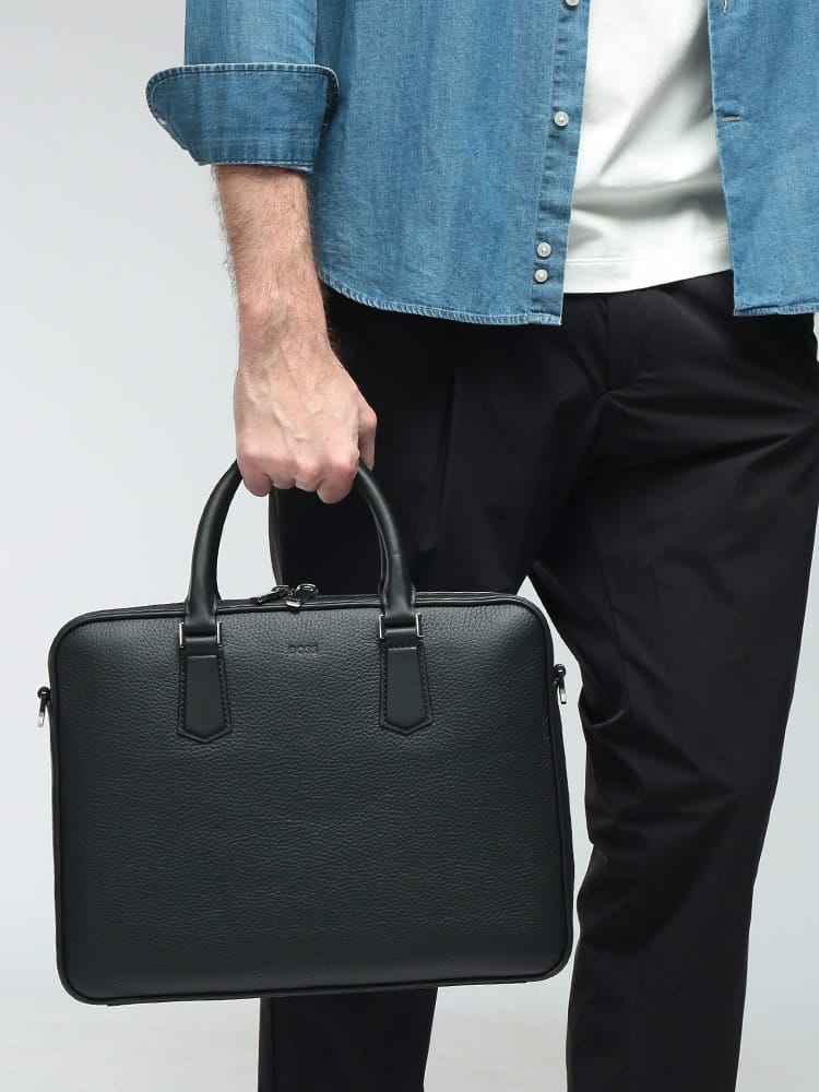 HUGO BOSS (ヒューゴボス) メンズ ブリーフバッグ シボレザー 3way ショルダー ビジネスバッグ HB50536146