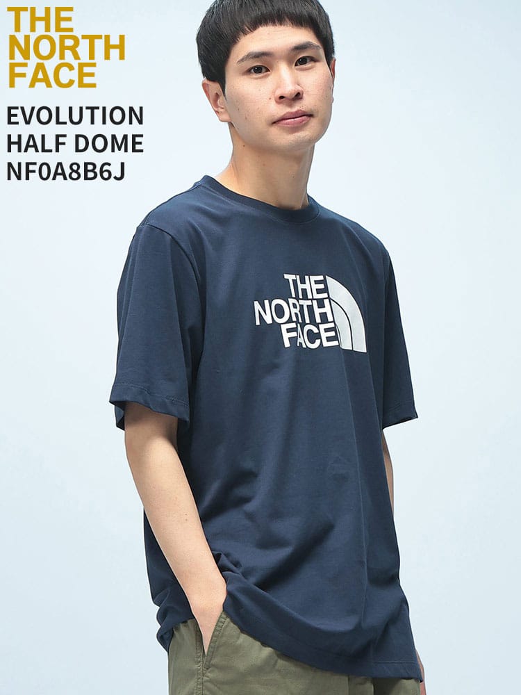 THE NORTH FACE (ザ ノースフェイス) Tシャツ 半袖 EVOLUTION HALF DOME ハーフドーム ロゴプリント クルーネック 半袖 TEE トップス シャツ レギュラーフィット アウトドア NF0A8B6J