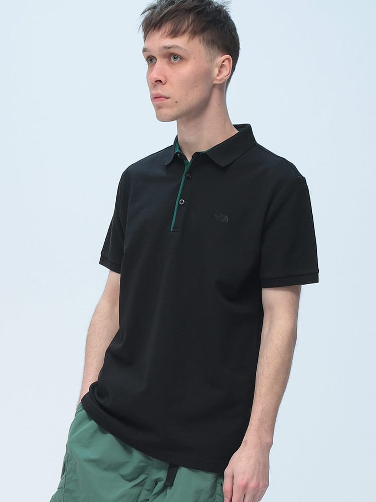 THE NORTH FACE (ザ ノースフェイス) ポロシャツ 半袖 ワンポイント 刺繍 SLIM トップス シンプル コットン NF0A8C1N