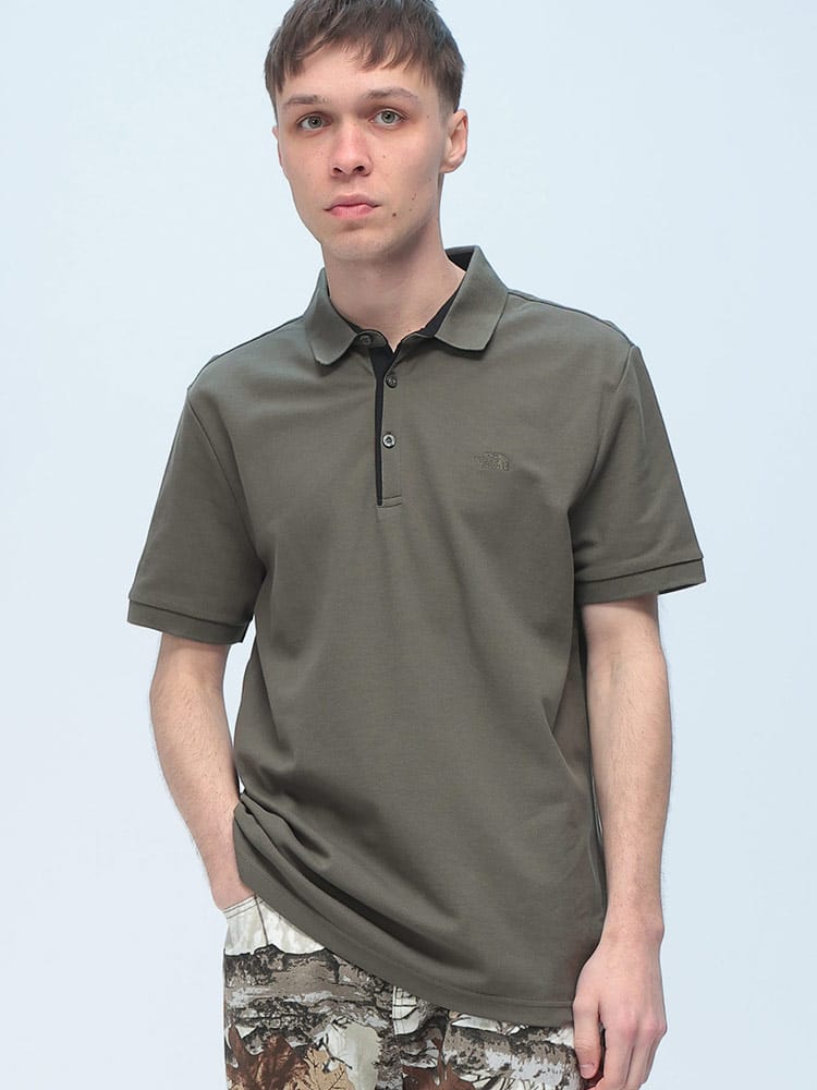 THE NORTH FACE (ザ ノースフェイス) ポロシャツ 半袖 ワンポイント 刺繍 SLIM トップス シンプル コットン NF0A8C1N