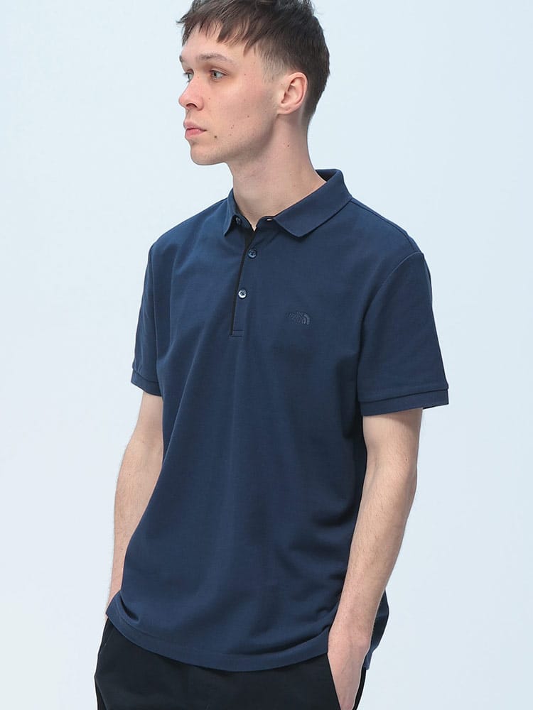 THE NORTH FACE (ザ ノースフェイス) ポロシャツ 半袖 ワンポイント 刺繍 SLIM トップス シンプル コットン NF0A8C1N