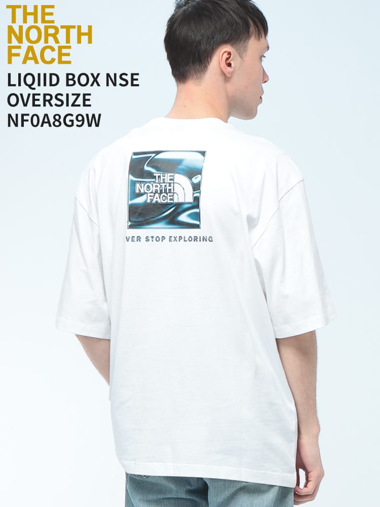 THE NORTH FACE (ザ ノースフェイス) Tシャツ 半袖 LIQIID BOX NSE OVERSIZE オーバーサイズ バックデザイン クルーネック カットソー NF0A8G9W ユニセックス