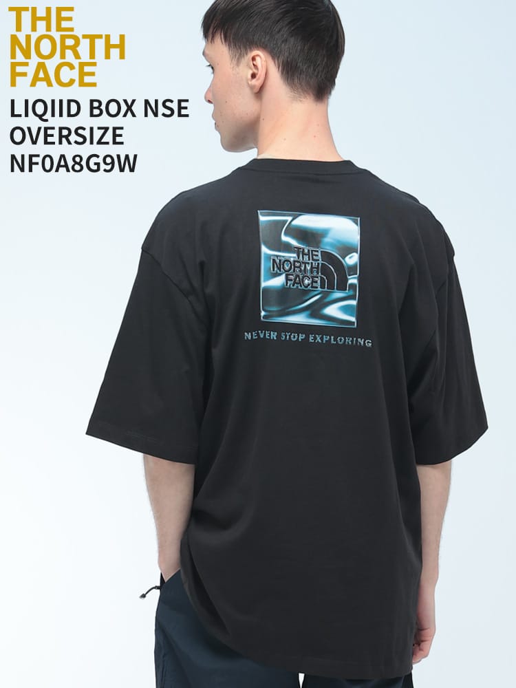 THE NORTH FACE (ザ ノースフェイス) Tシャツ 半袖 LIQIID BOX NSE OVERSIZE オーバーサイズ バックデザイン クルーネック カットソー NF0A8G9W ユニセックス