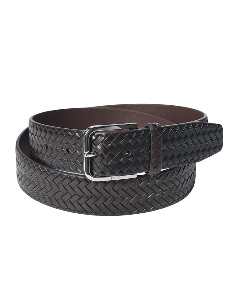 HUGO BOSS (ヒューゴボス) メンズ ベルト レザーメッシュ ピンバックル HB50560430