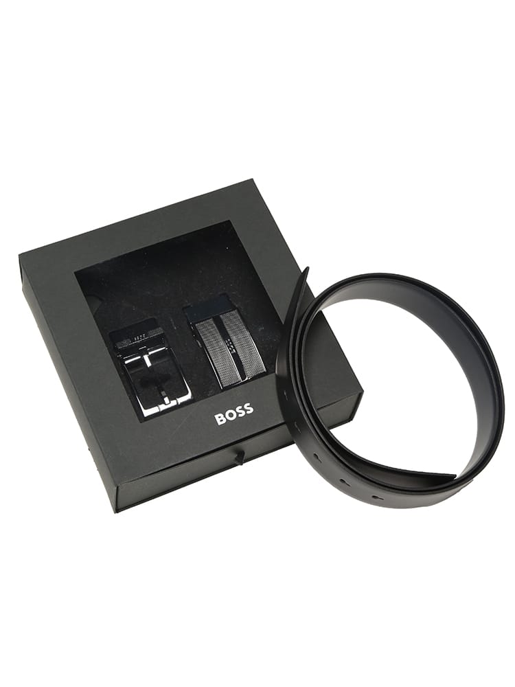 HUGO BOSS (ヒューゴボス) メンズ ベルト レザー ピンバックル＆プレートバックル BOXベルト HB50563955