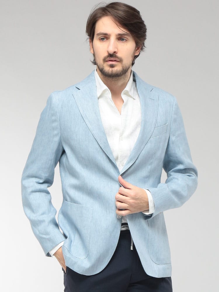 HUGO BOSS (ヒューゴボス) メンズ ジャケット 麻混 シングル 2ツ釦 テーラード HBHANRY10279060