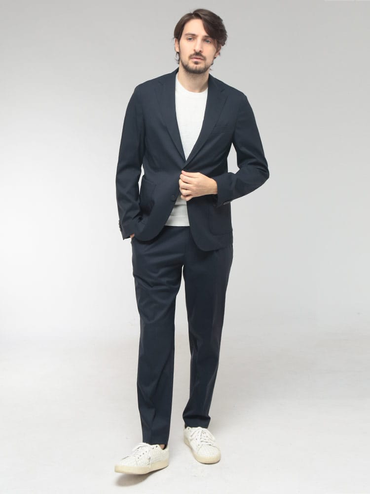 HUGO BOSS (ヒューゴボス) メンズ スーツ ストレッチウール シングル ワンタック セットアップ HBHANRY10247018