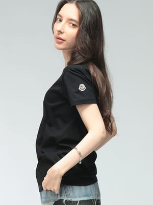MONCLER (モンクレール) レディース Tシャツ 半袖 クラシック ワンポイント クルーネック カットソー MCL8C73200V8058
